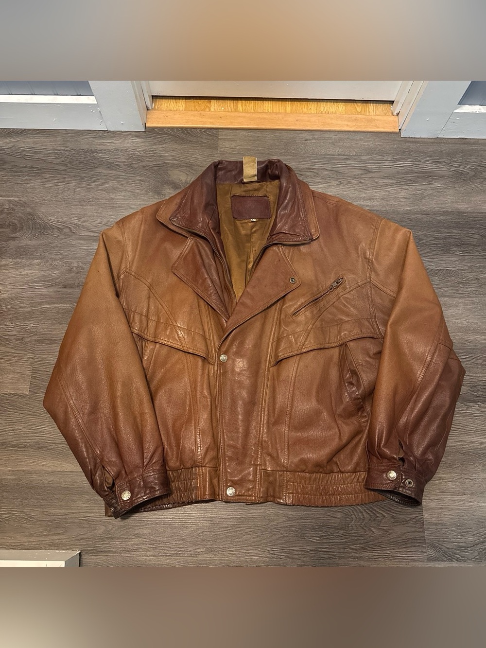 Italy Leather jacket Fade VTG